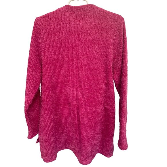 Lane Bryant Fuchsia Pink Textured Knit Sweater Size 14/16 Polyester Pullover - Picture 4 of 5
